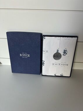 ROYCE New York brown pebbled leather notebook in Gift Box with Branded Tissue